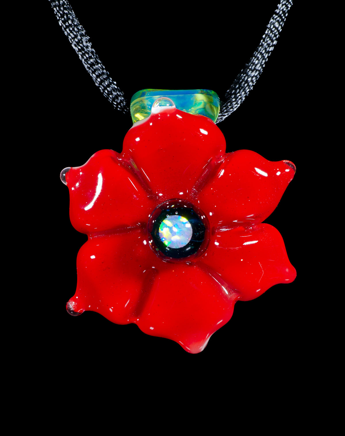 Red Button Flower Pendant