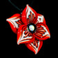 Red Pinstripe Flower Pendant