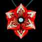 Red Pinstripe Flower Pendant