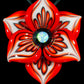 Red Pinstripe Flower Pendant