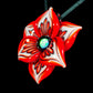 Red Pinstripe Flower Pendant