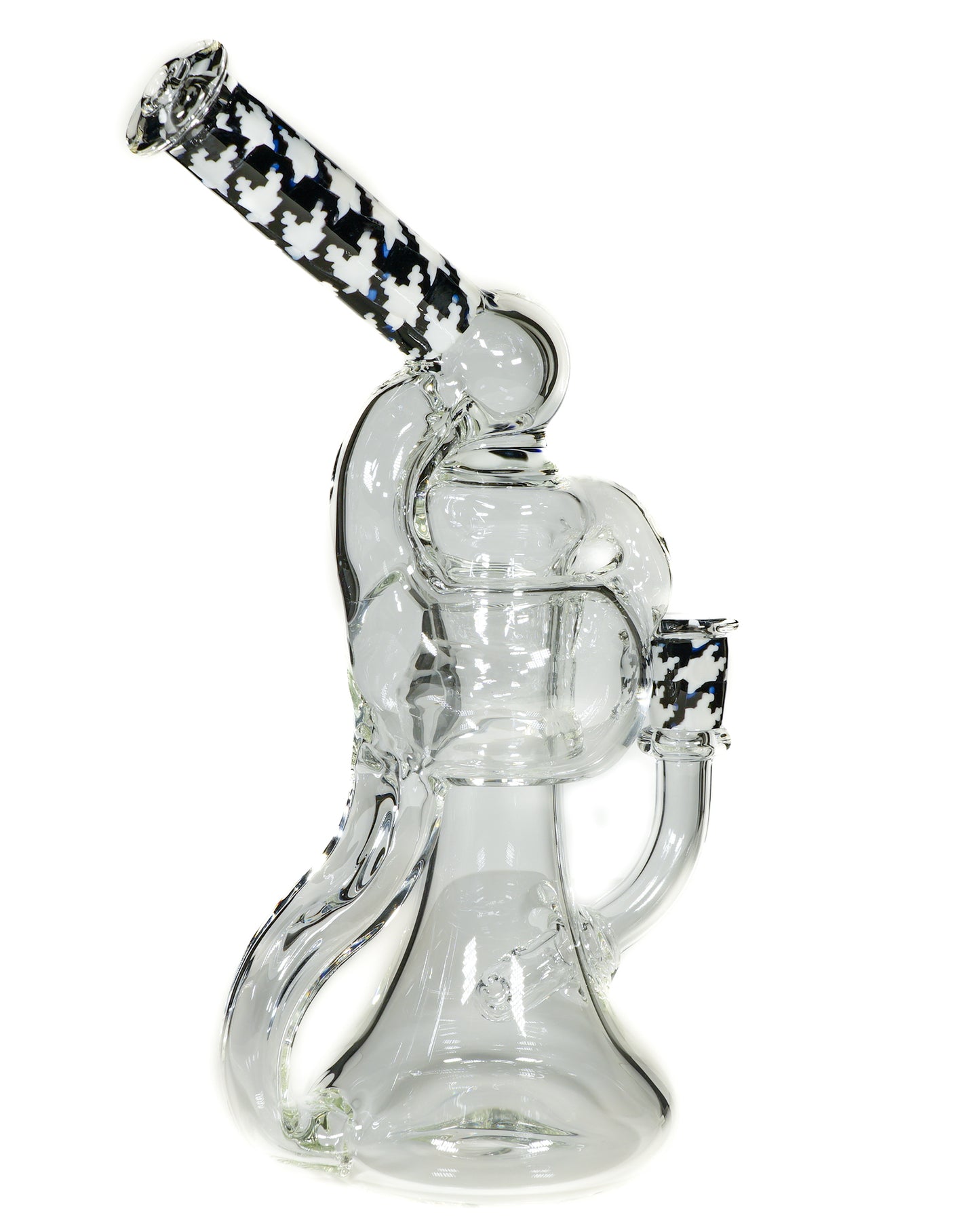 Black and White Houndstooth Ring Toss Recycler