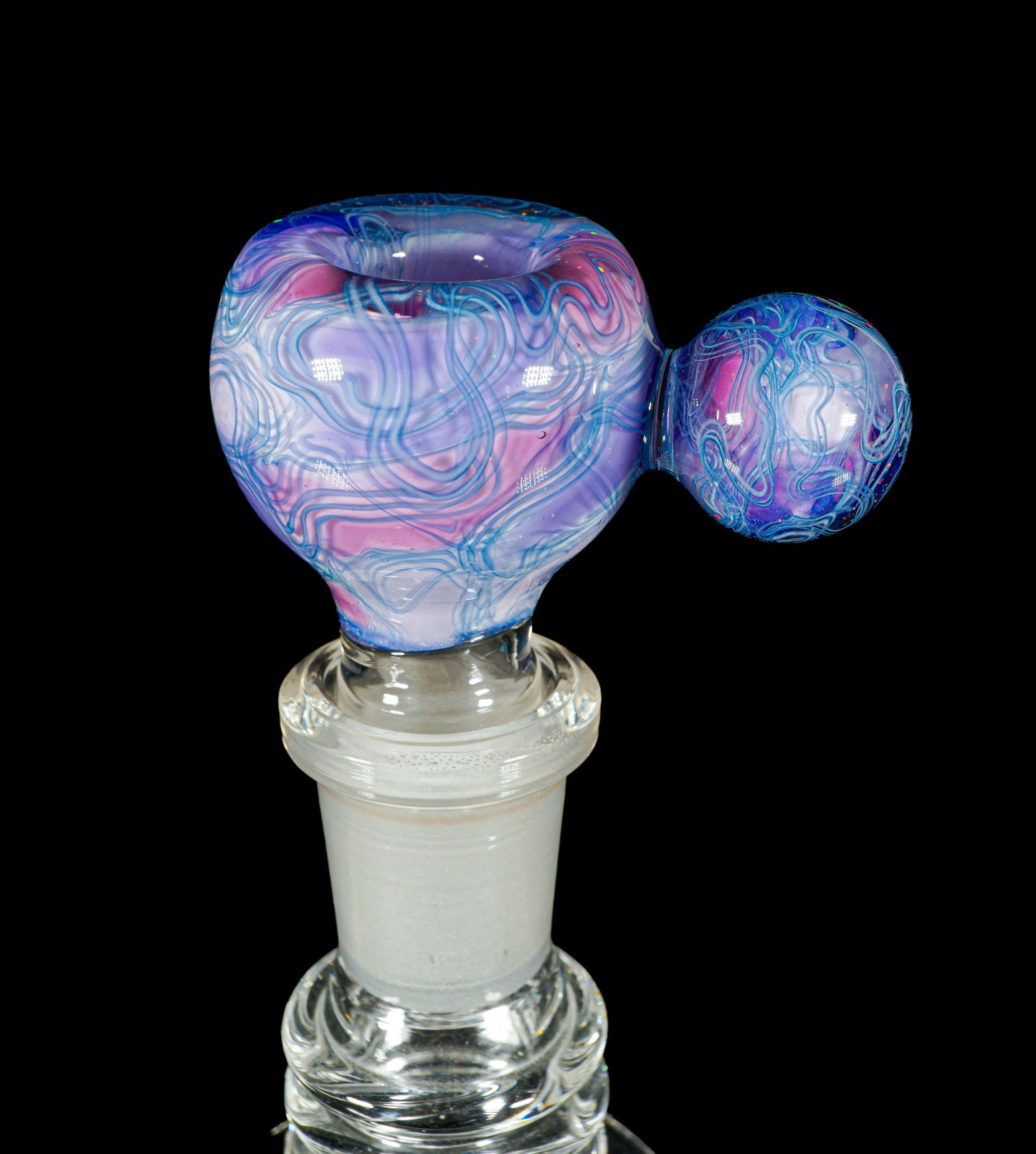 Purple UV Scribble Tech Crushed Opal 14mm Slide