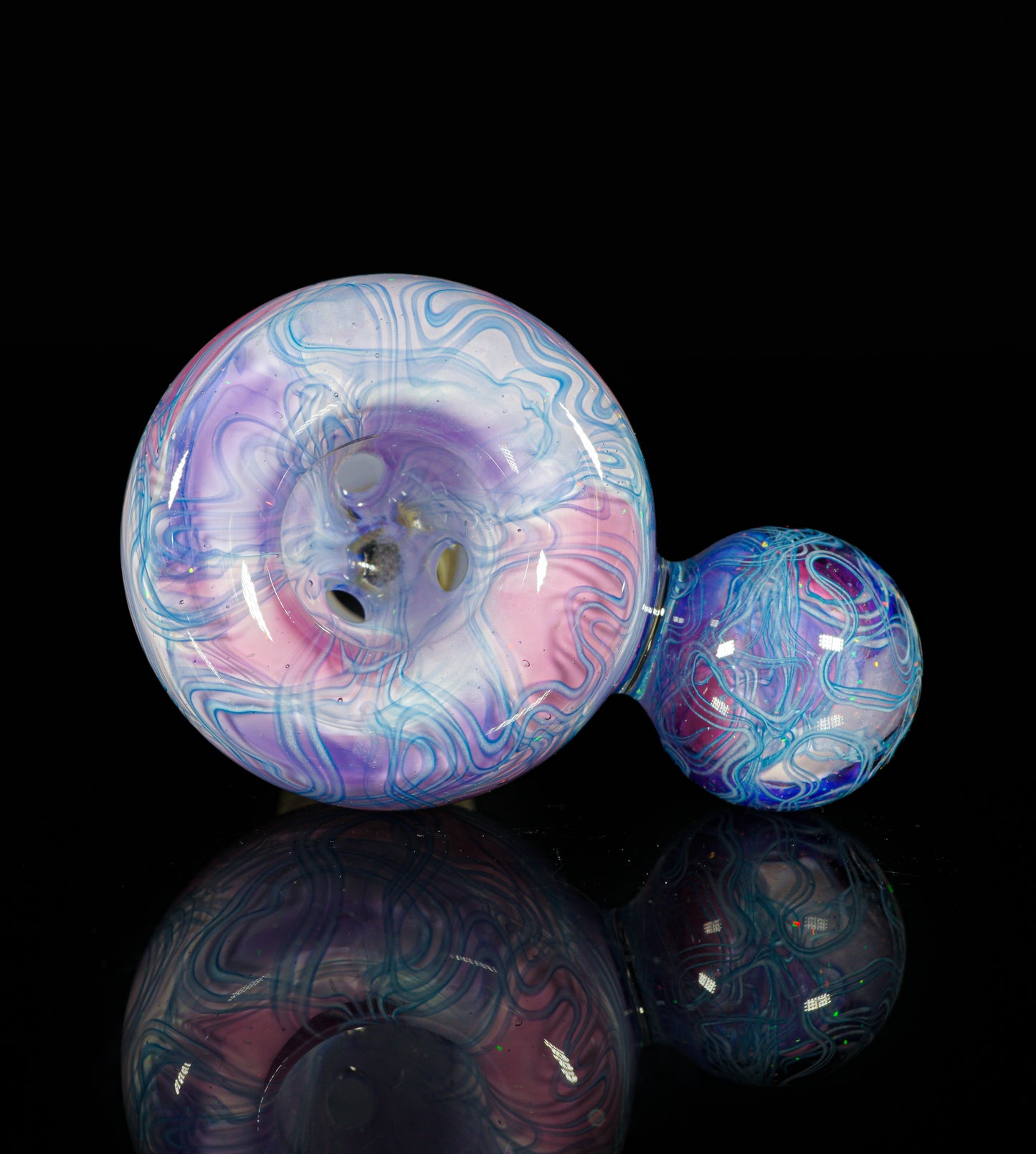 Purple UV Scribble Tech Crushed Opal 14mm Slide