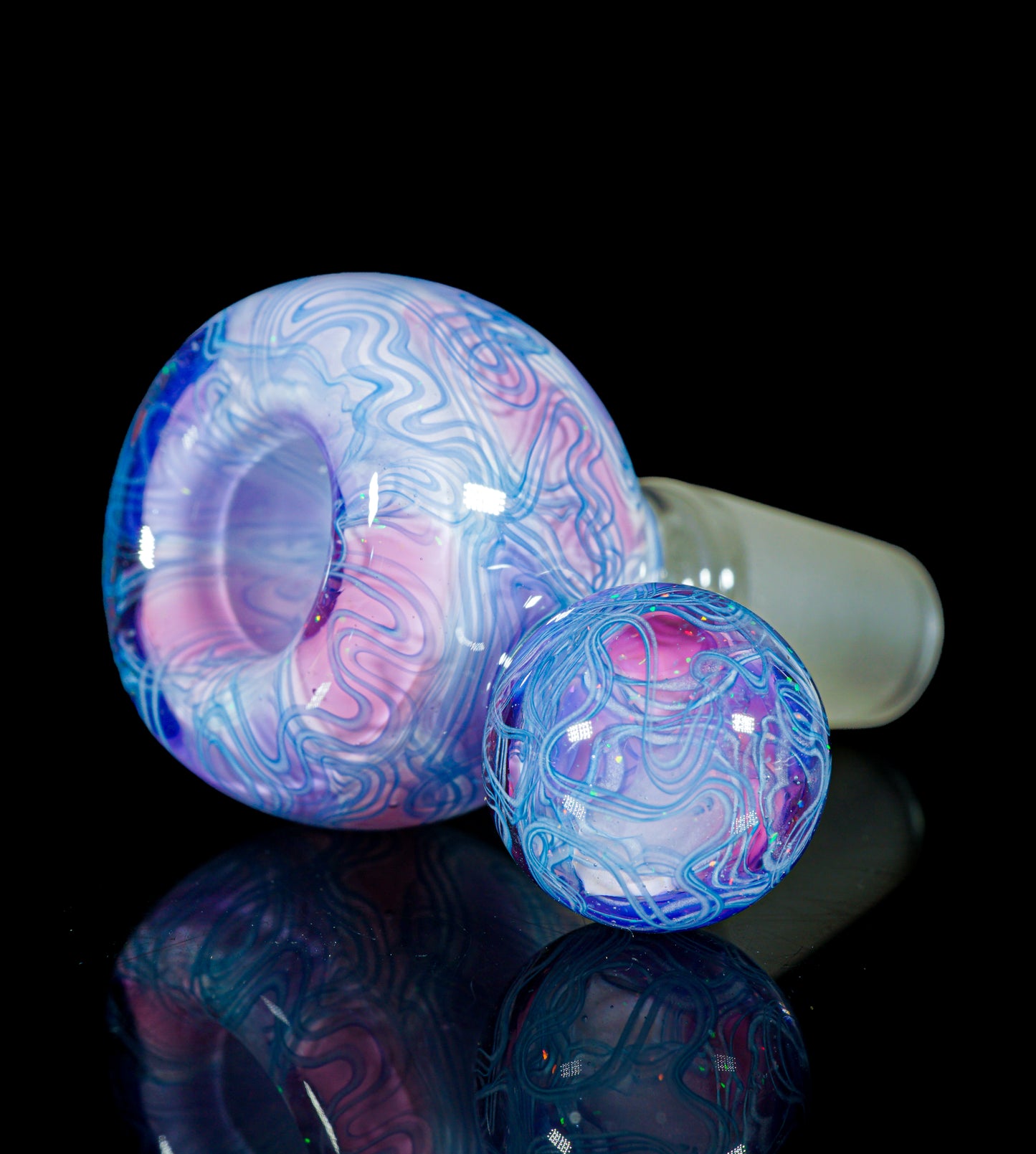 Purple UV Scribble Tech Crushed Opal 14mm Slide