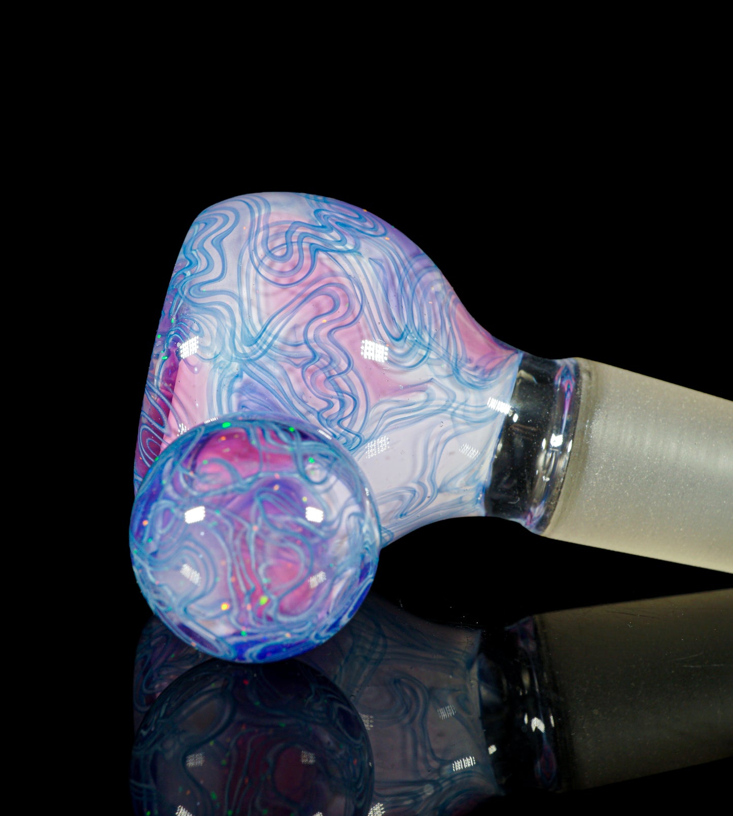 Purple UV Scribble Tech Crushed Opal 14mm Slide