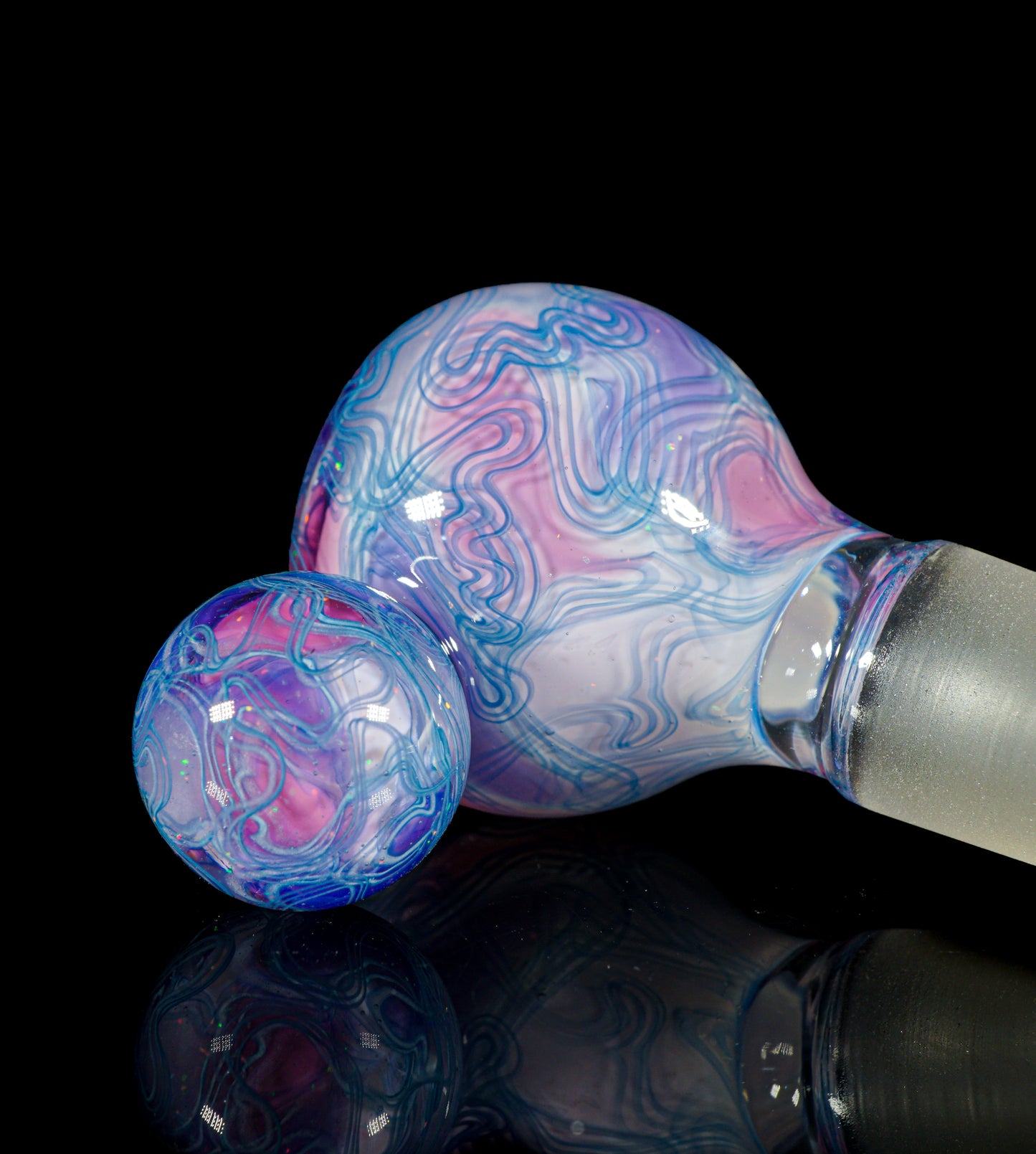 Purple UV Scribble Tech Crushed Opal 14mm Slide