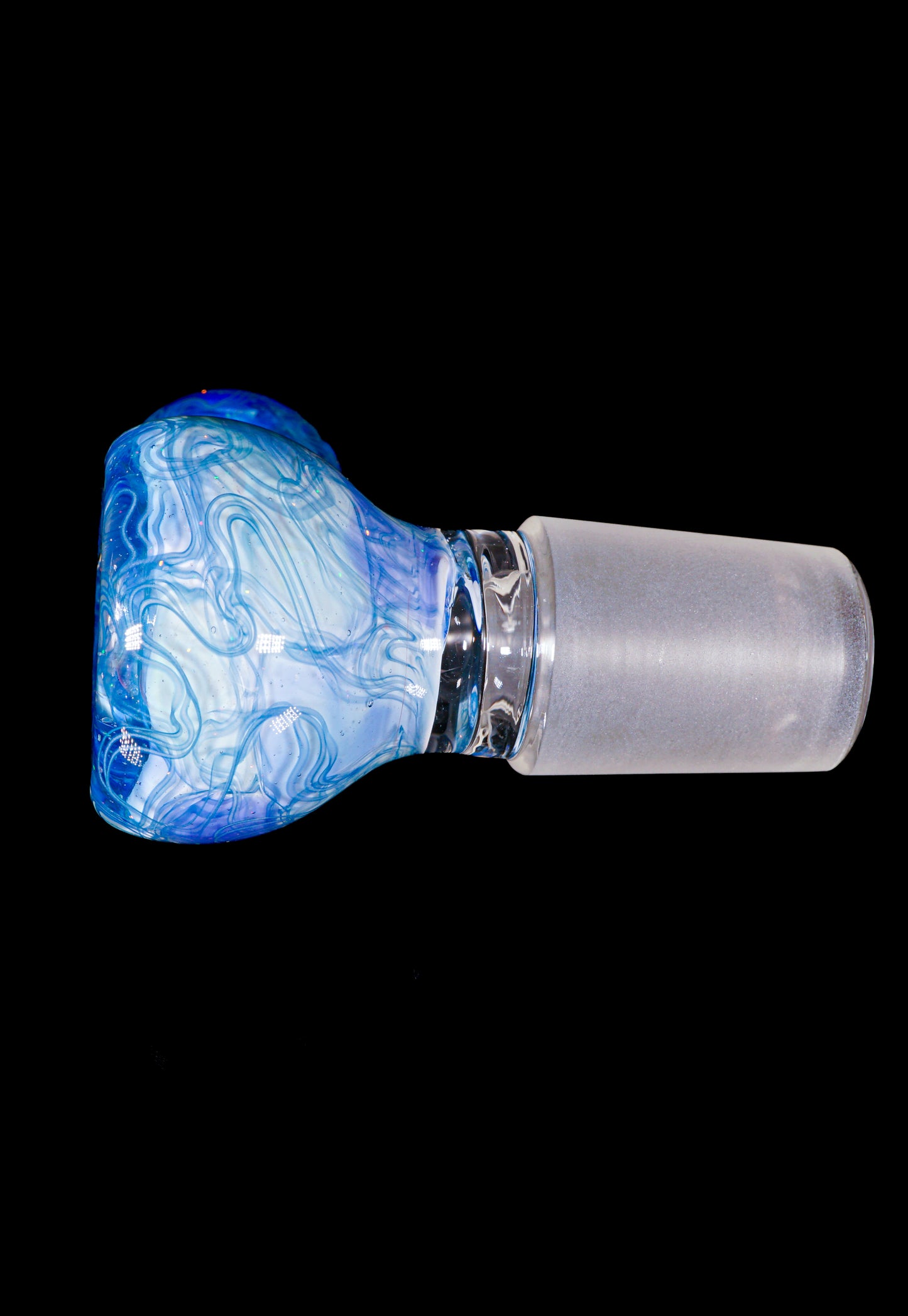 Blue UV Scribble Tech Crushed Opal 18mm Slide