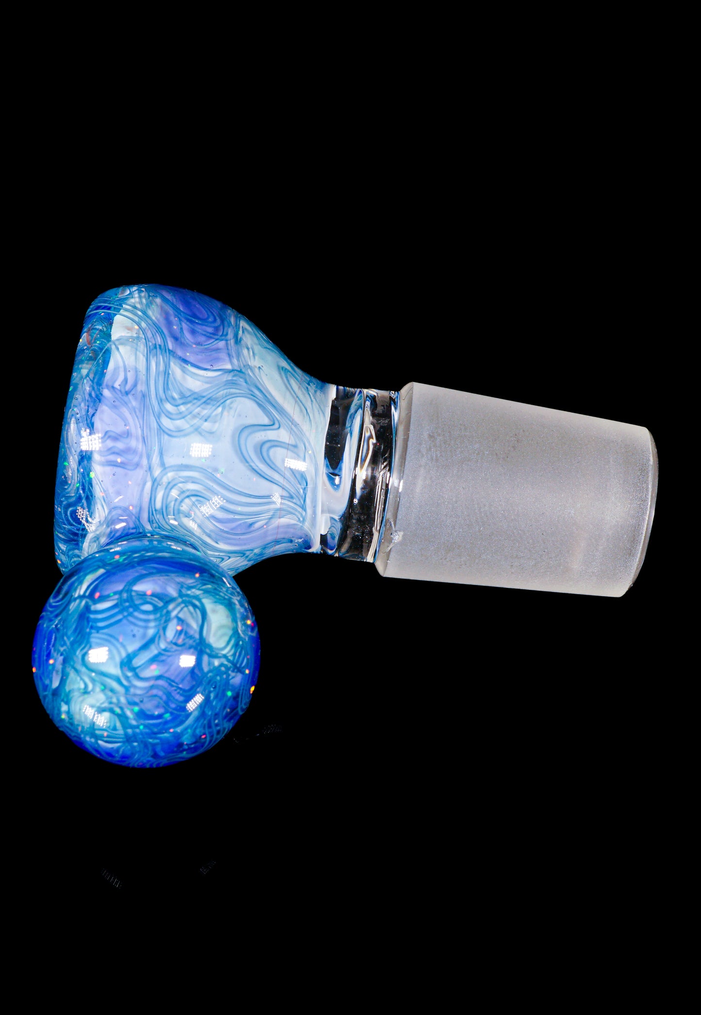Blue UV Scribble Tech Crushed Opal 18mm Slide