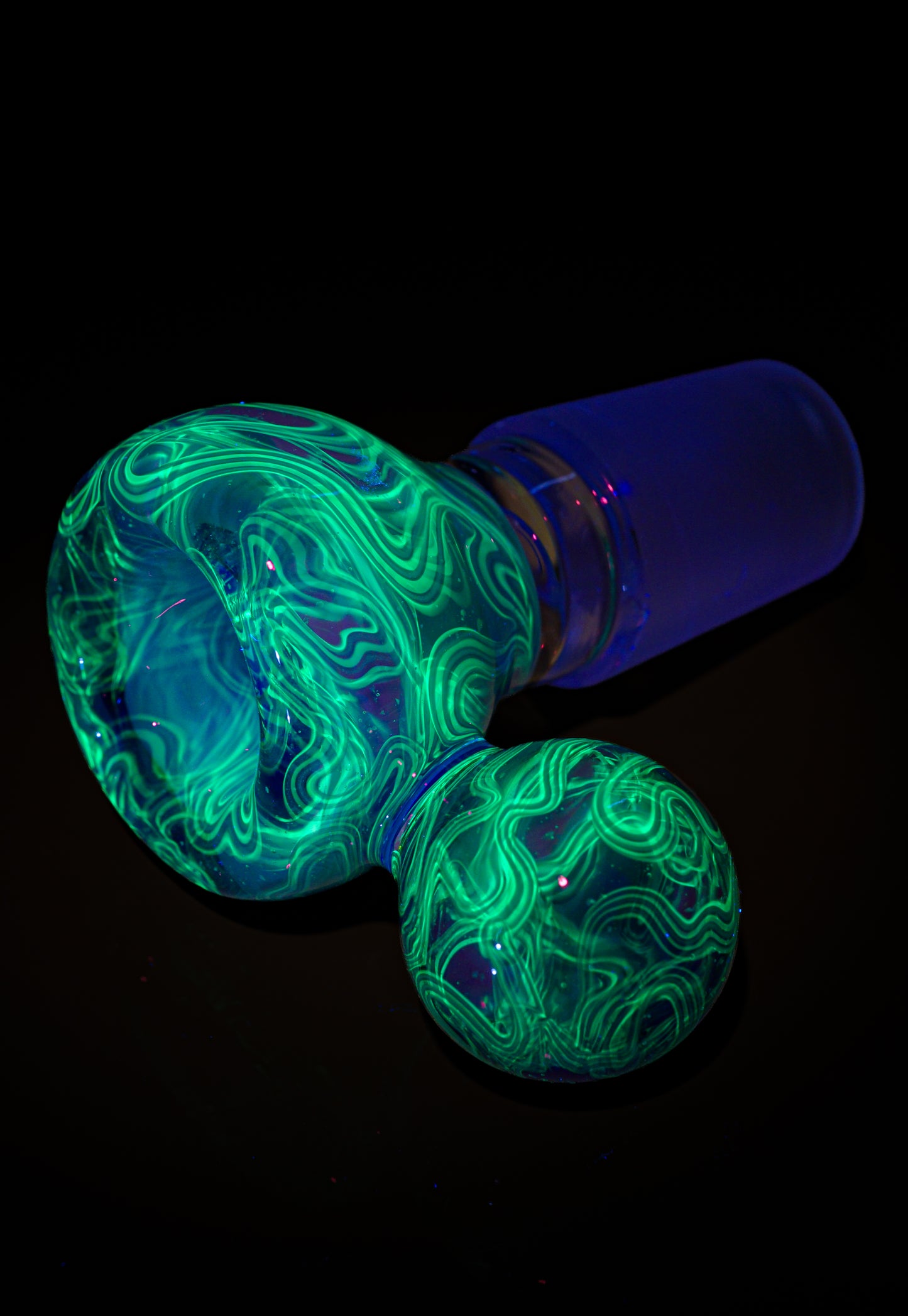 Blue UV Scribble Tech Crushed Opal 18mm Slide