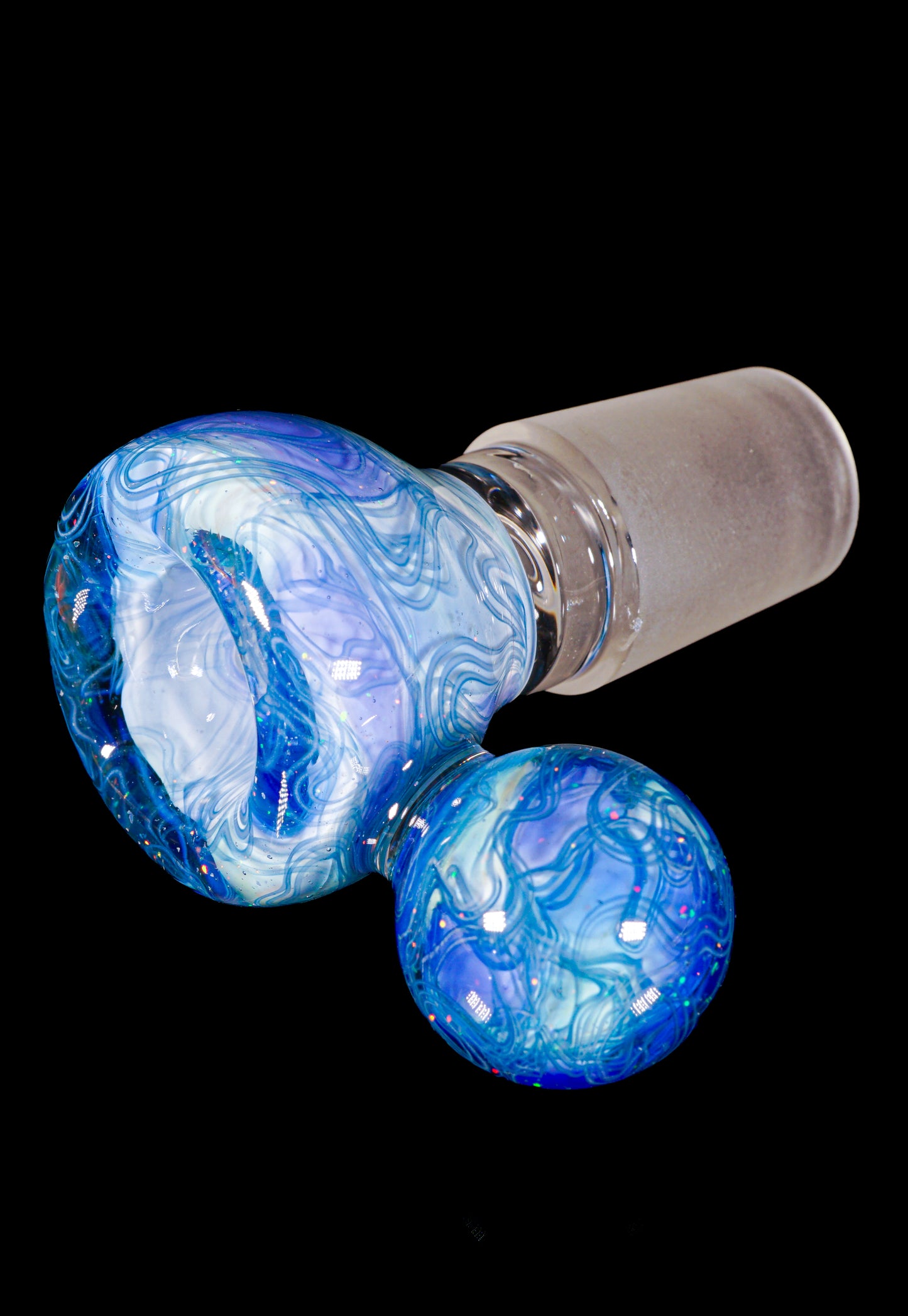 Blue UV Scribble Tech Crushed Opal 18mm Slide
