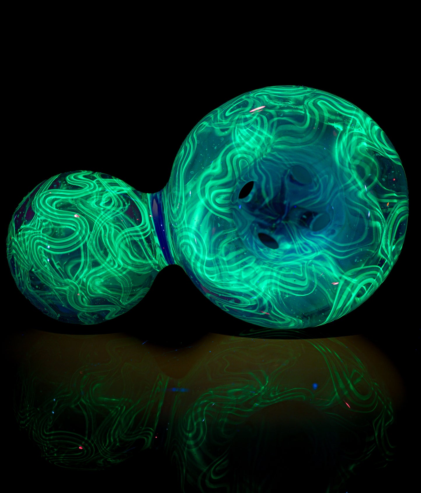 Blue UV Scribble Tech Crushed Opal 18mm Slide