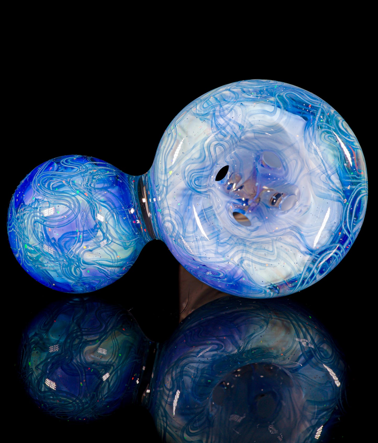 Blue UV Scribble Tech Crushed Opal 18mm Slide