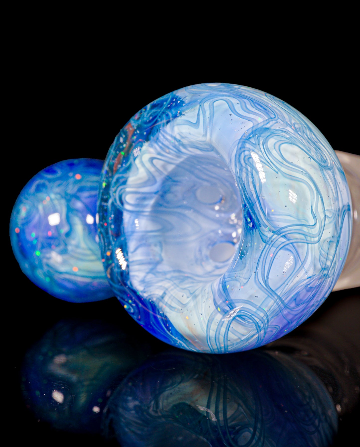 Blue UV Scribble Tech Crushed Opal 18mm Slide