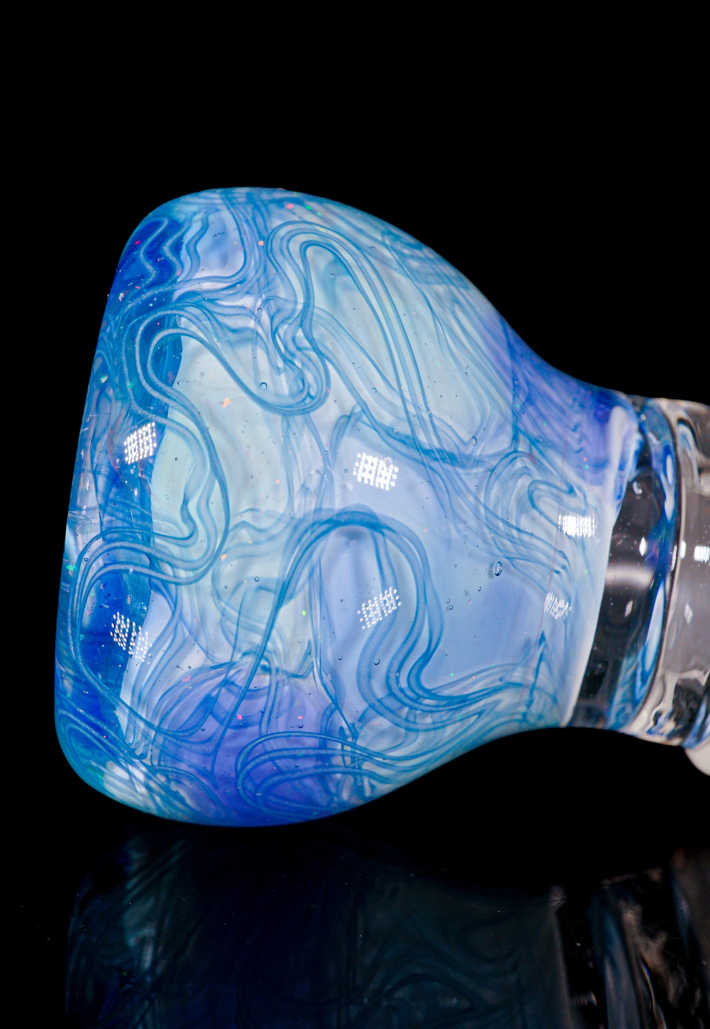 Blue UV Scribble Tech Crushed Opal 18mm Slide