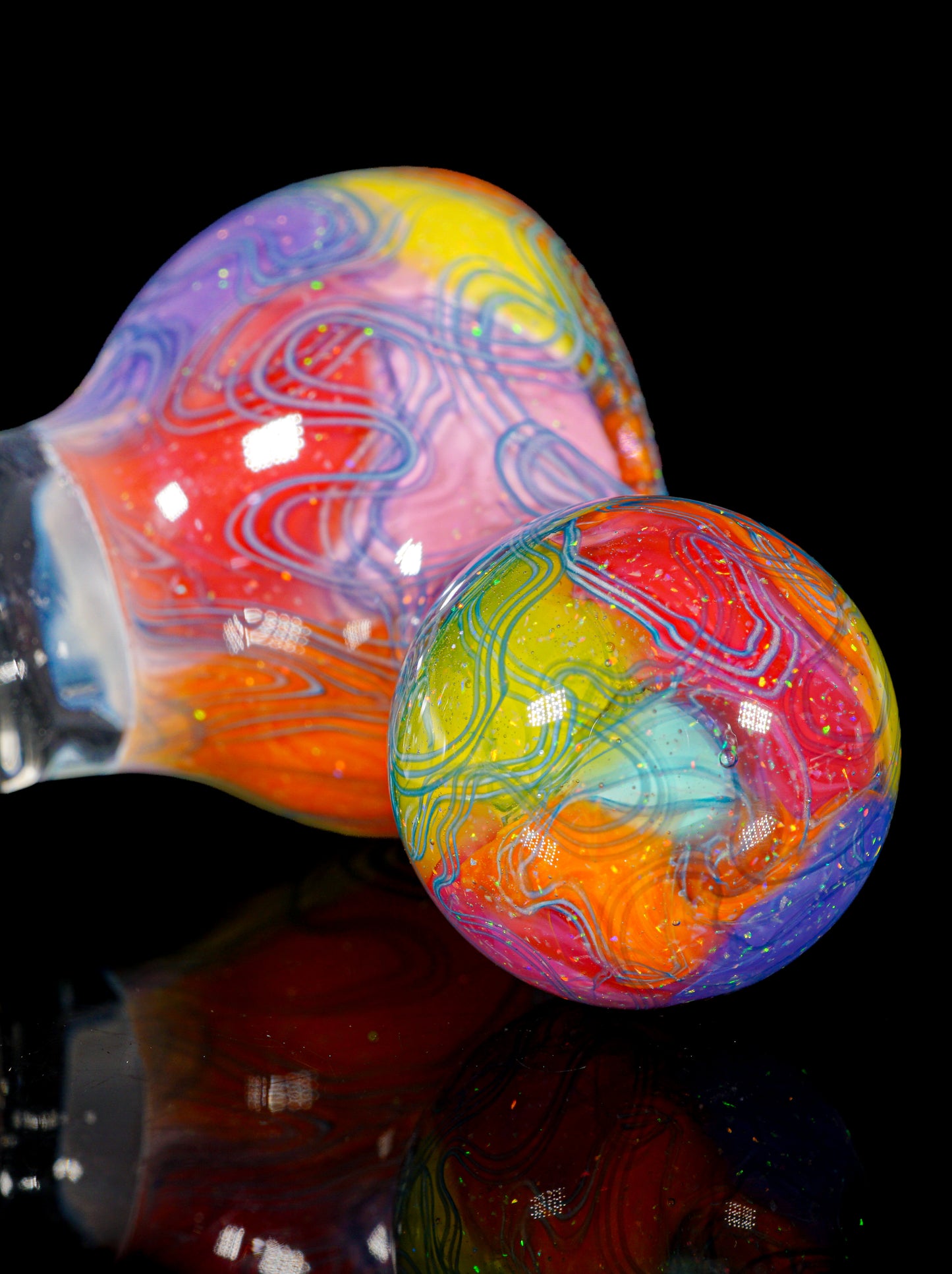 Rainbow UV Scribble Tech Crushed Opal 18mm Slide