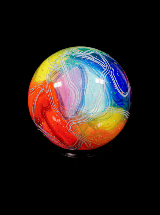 Crushed Opal UV Scribble Tech Marble (21mm) - E