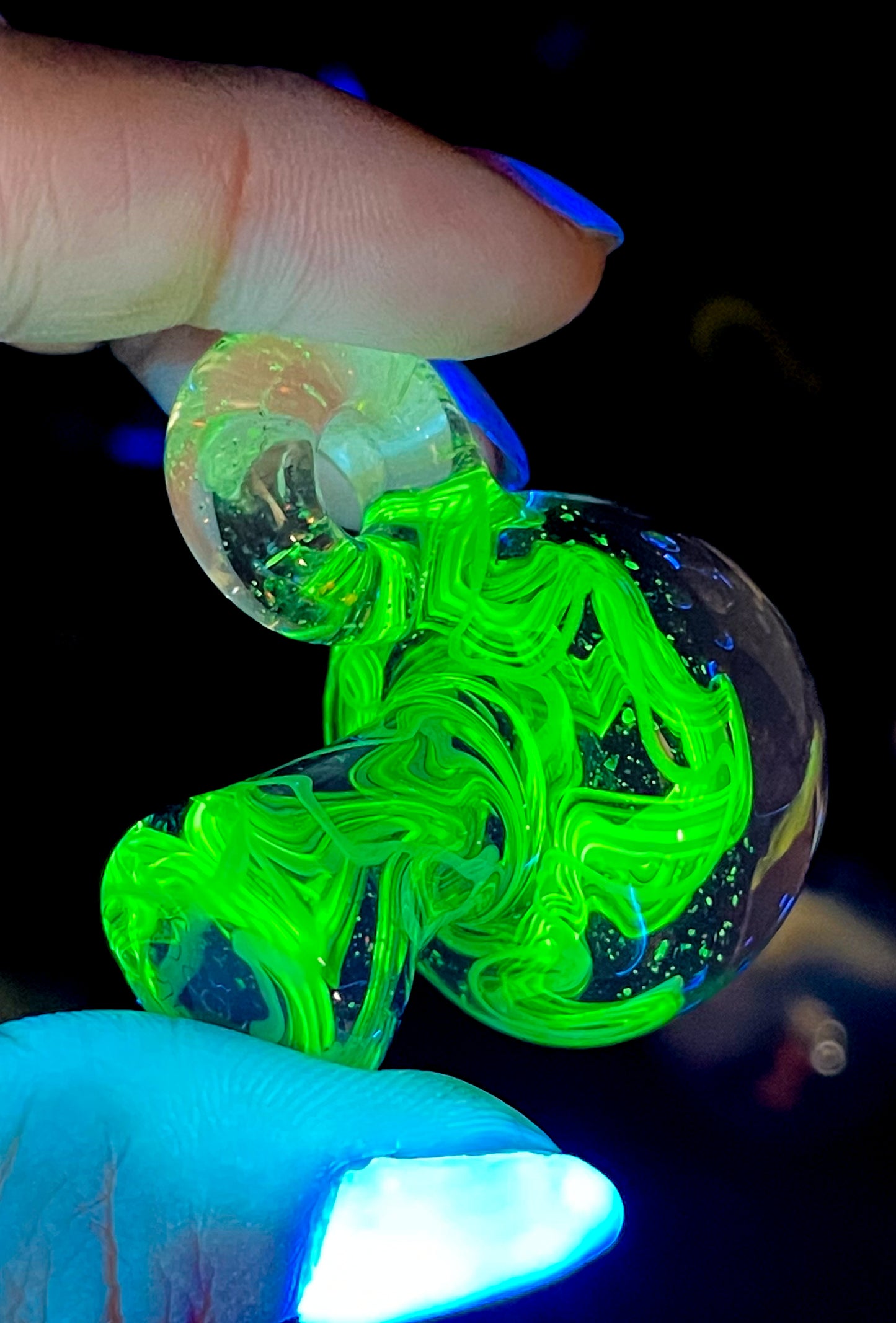 Opal Galaxy UV Scribble Mushroom Pendant
