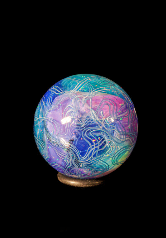 Crushed Opal UV Scribble Tech Marble (22mm) - Q