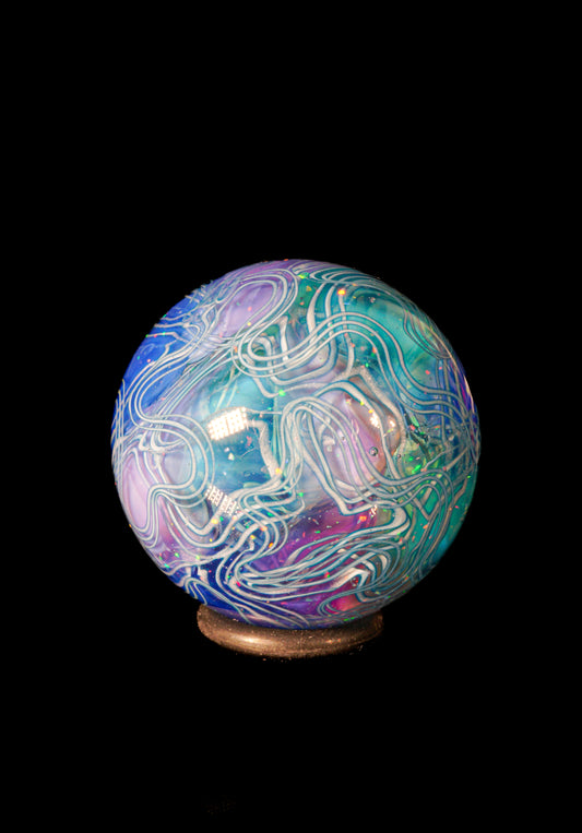 Crushed Opal UV Scribble Tech Marble (22mm) - S