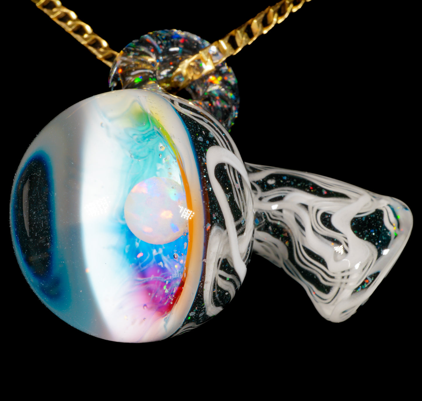 Opal UV Scribble Mushroom Pendant (B)