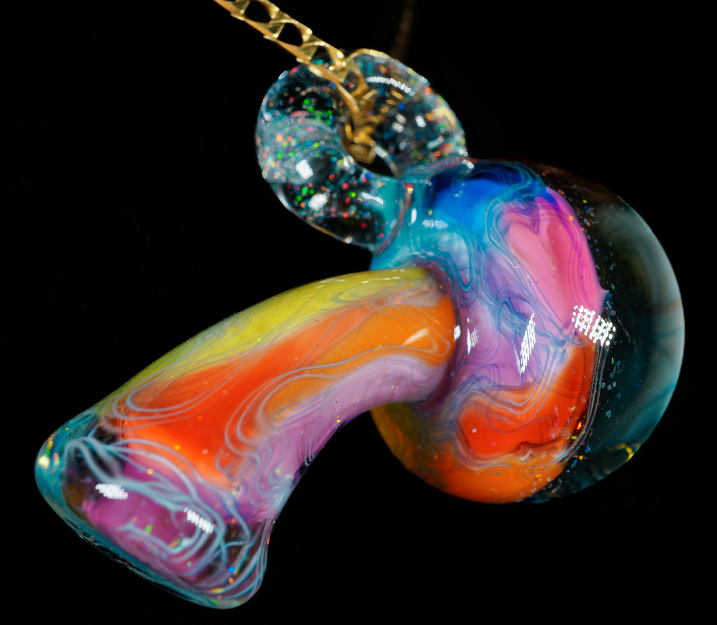 Opal UV Scribble Mushroom Pendant (C)