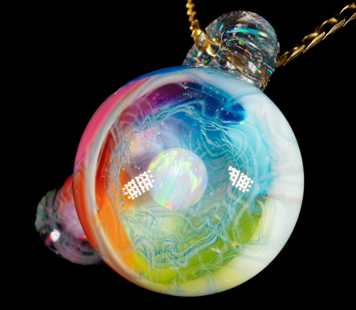 Opal UV Scribble Mushroom Pendant (C)