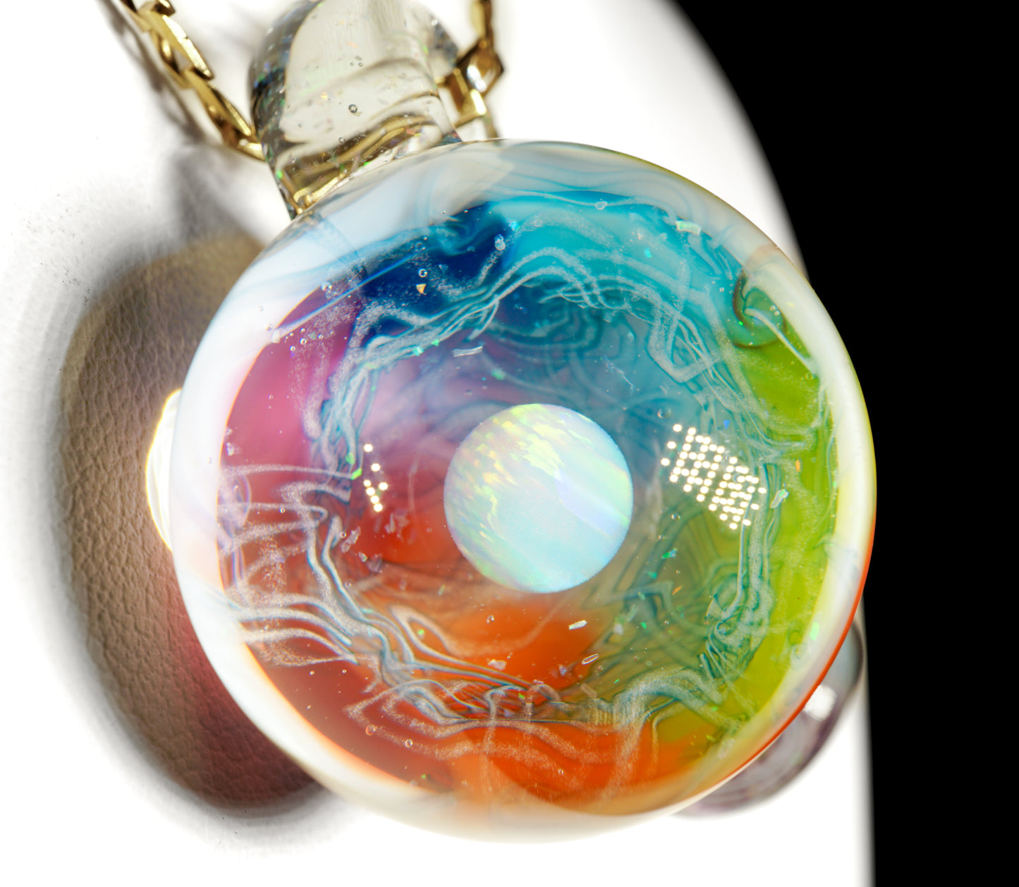 Opal UV Scribble Mushroom Pendant (C)