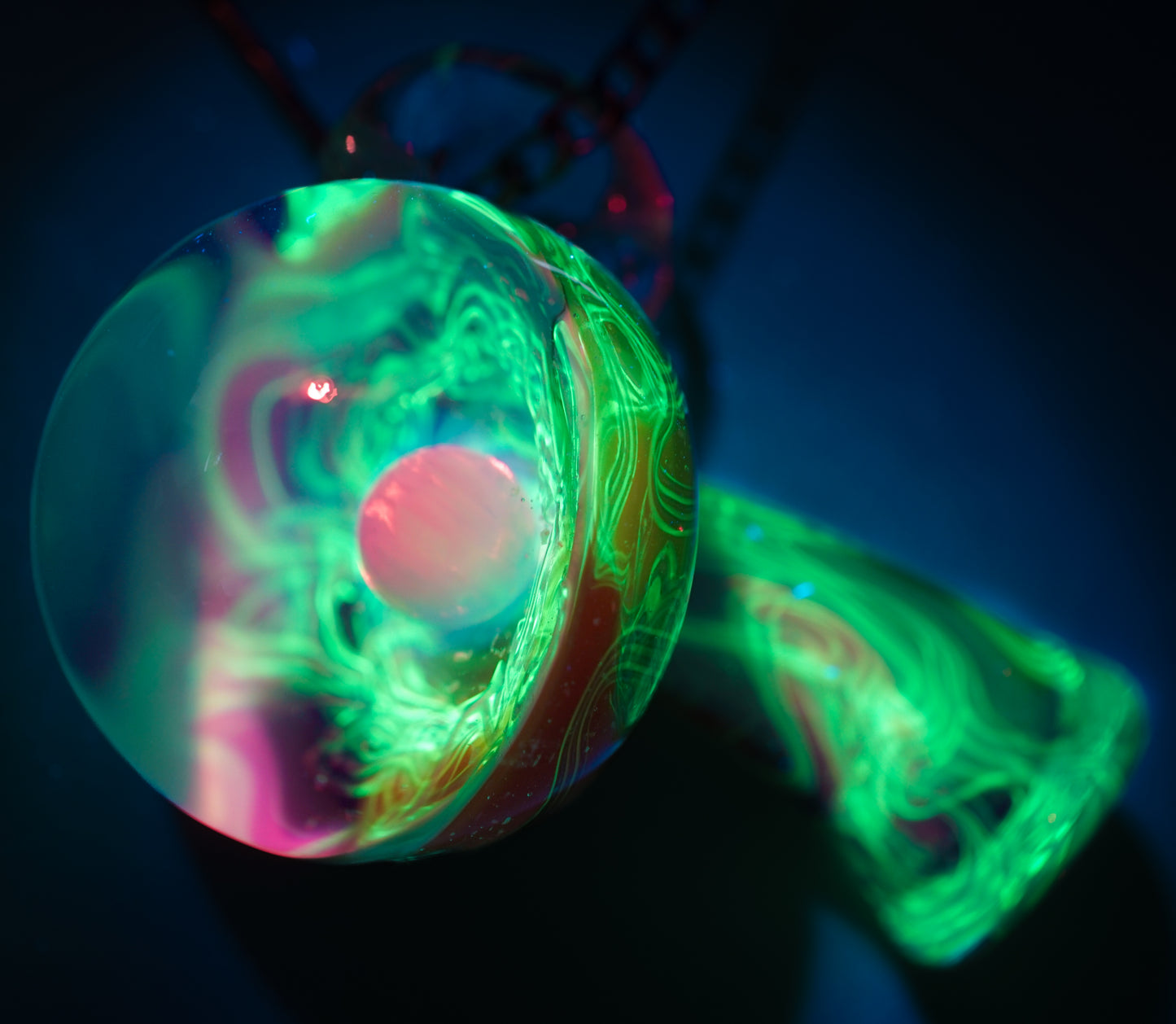Opal UV Scribble Mushroom Pendant (C)