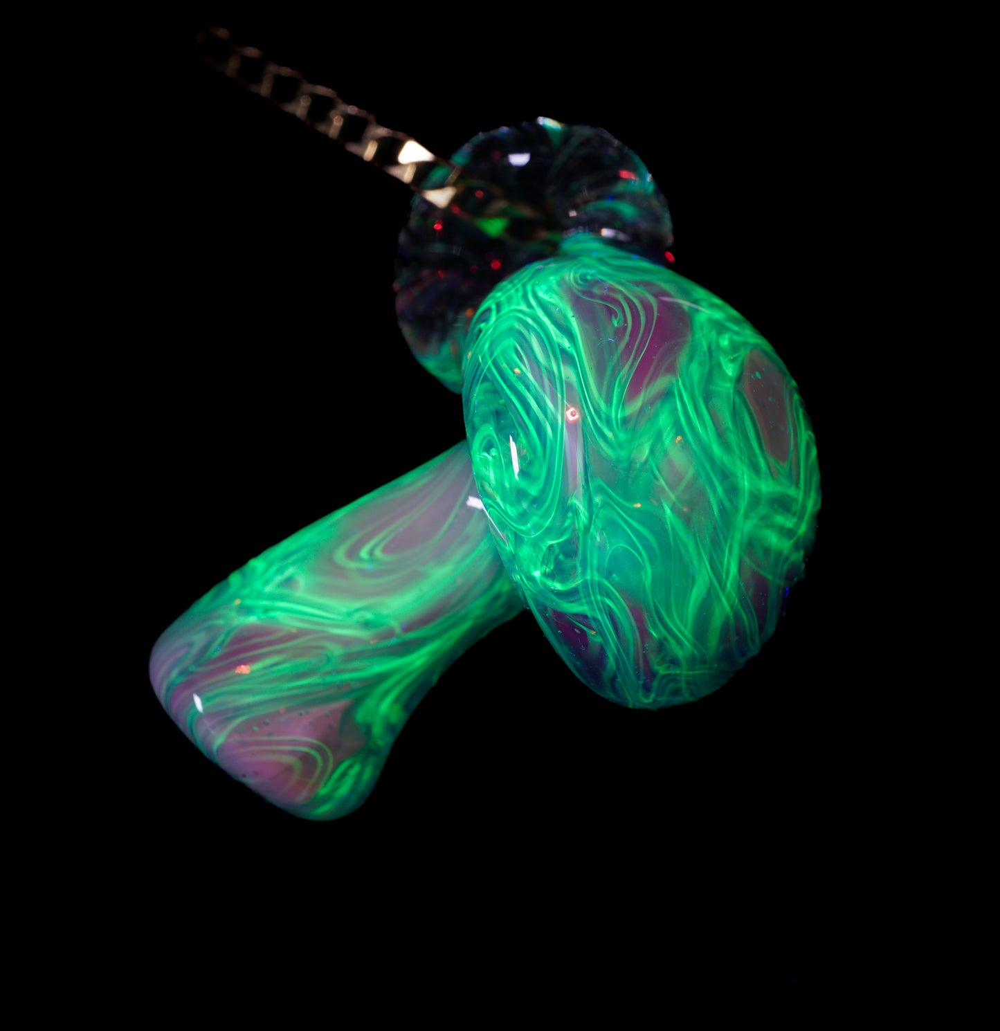 Crushed Opal UV Scribble Mushroom Pendant (B)