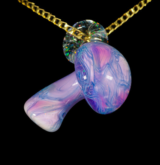 Crushed Opal UV Scribble Mushroom Pendant (B)