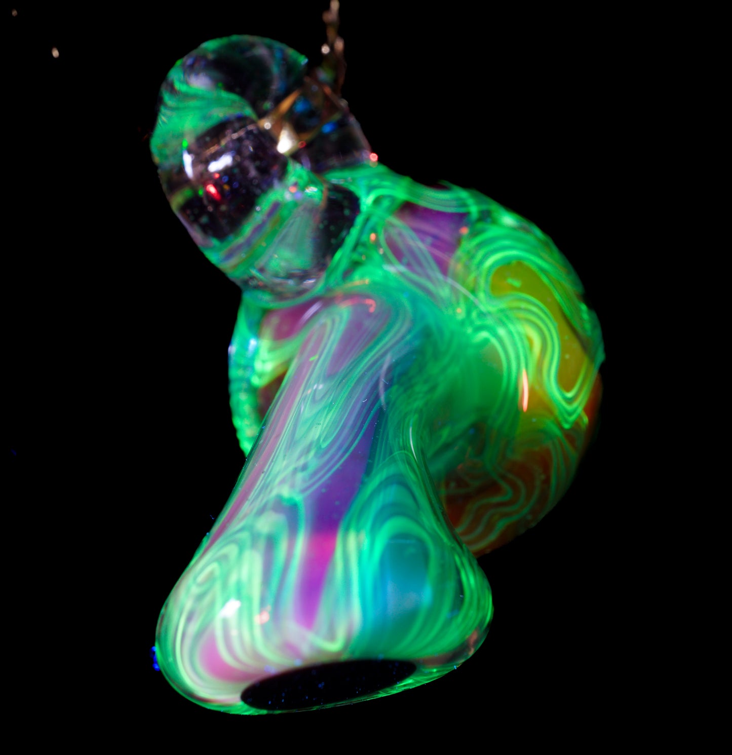 Crushed Opal UV Scribble Mushroom Pendant (E)
