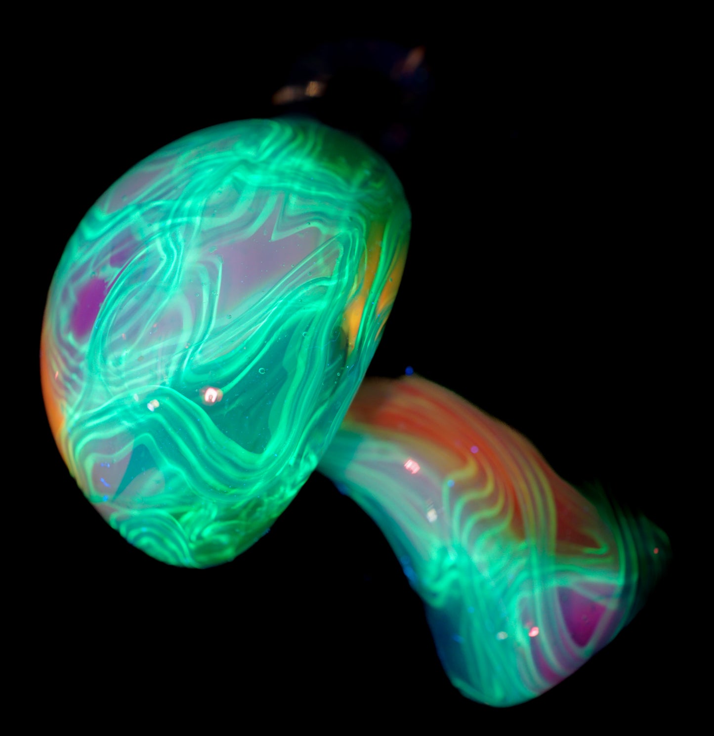 Crushed Opal UV Scribble Mushroom Pendant (F)
