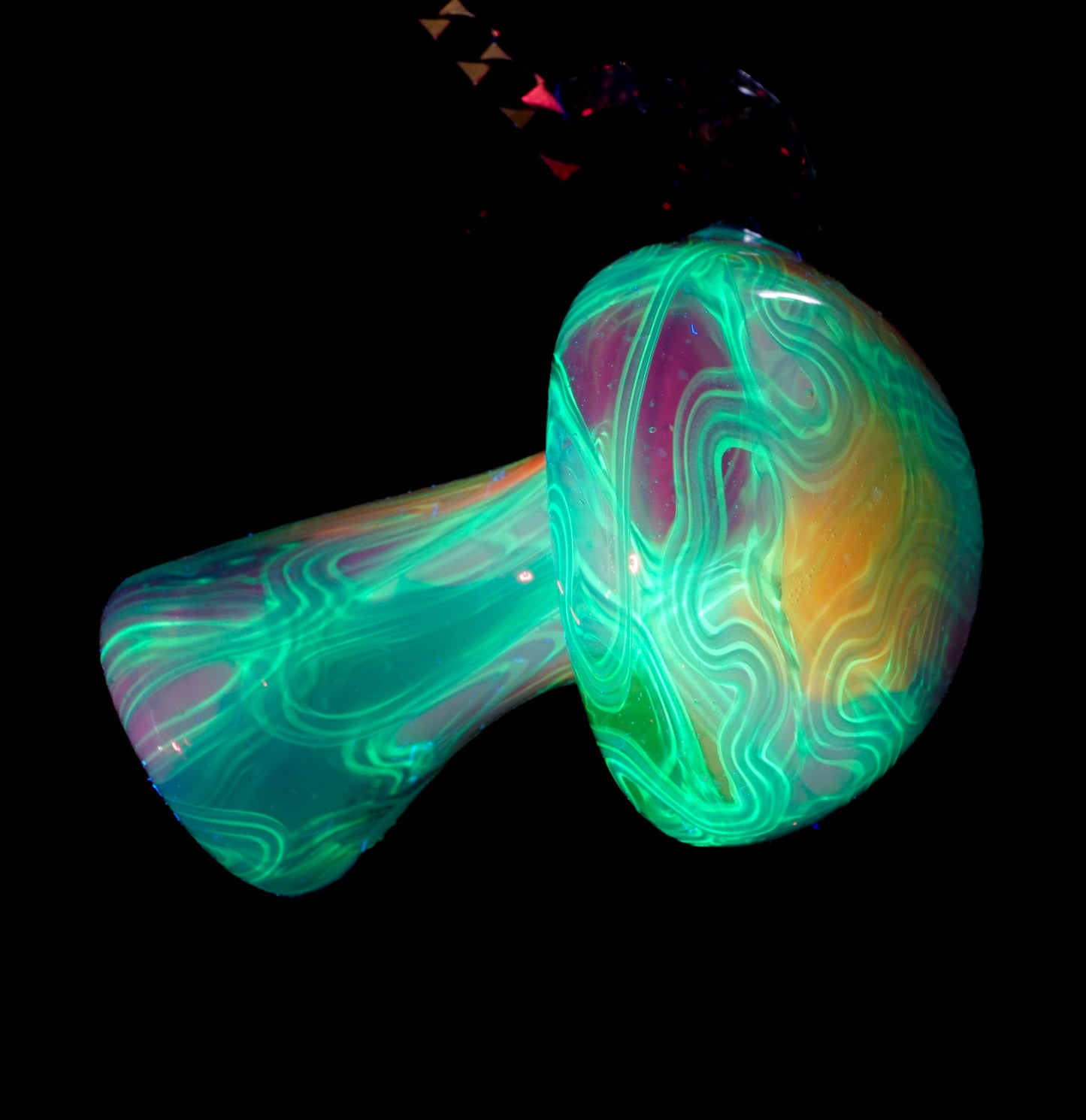 Crushed Opal UV Scribble Mushroom Pendant (F)
