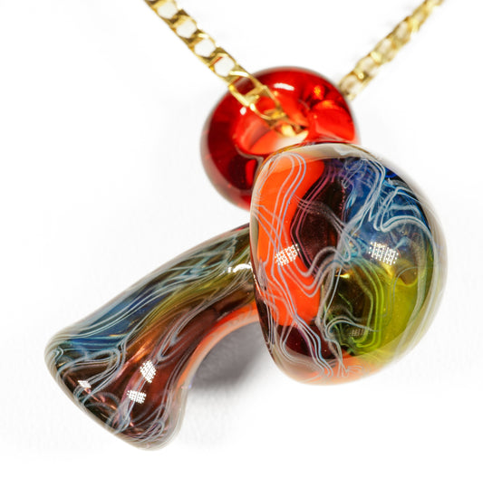 Electrum UV Scribble Mushroom Pendant (G)