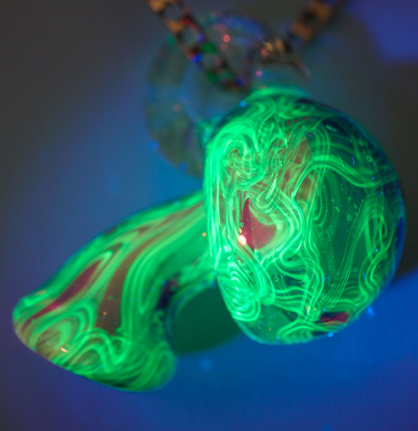 Crushed Opal UV Scribble Mushroom Pendant (H)