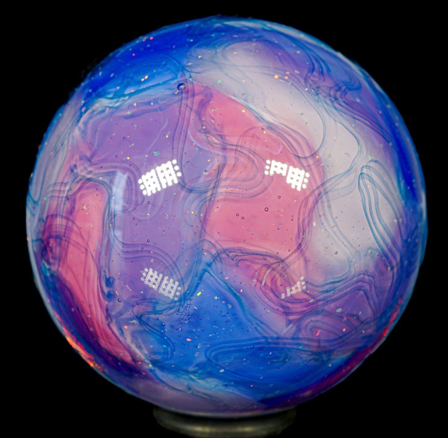 Multi-Opal Cluster UV Scribble Tech Large Marble (43mm)