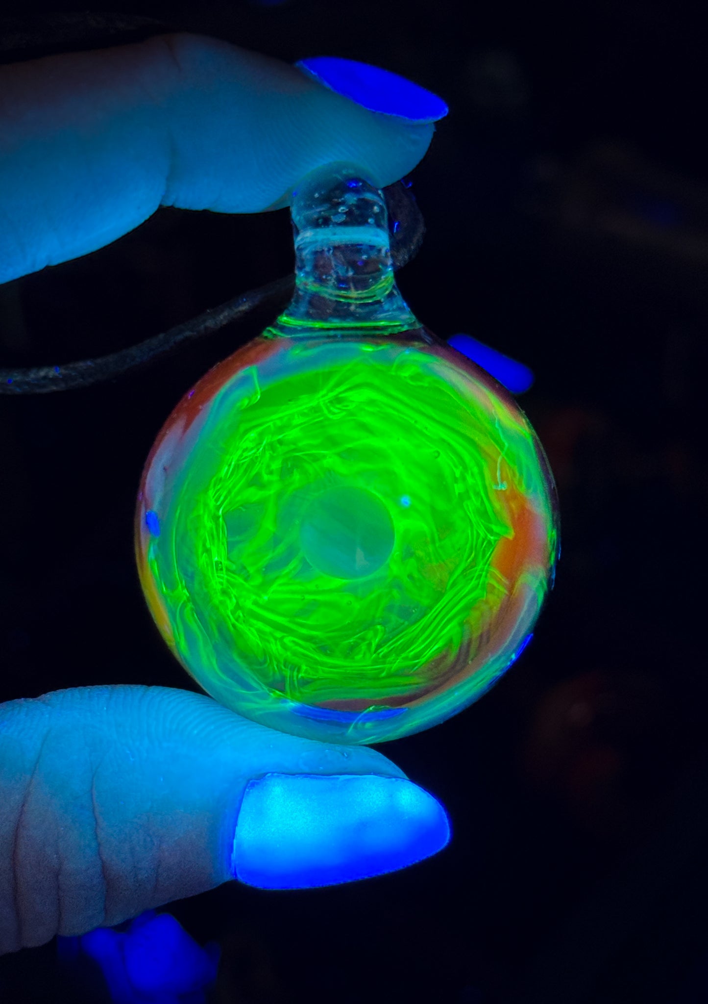 Opal UV Scribble Disk Pendant