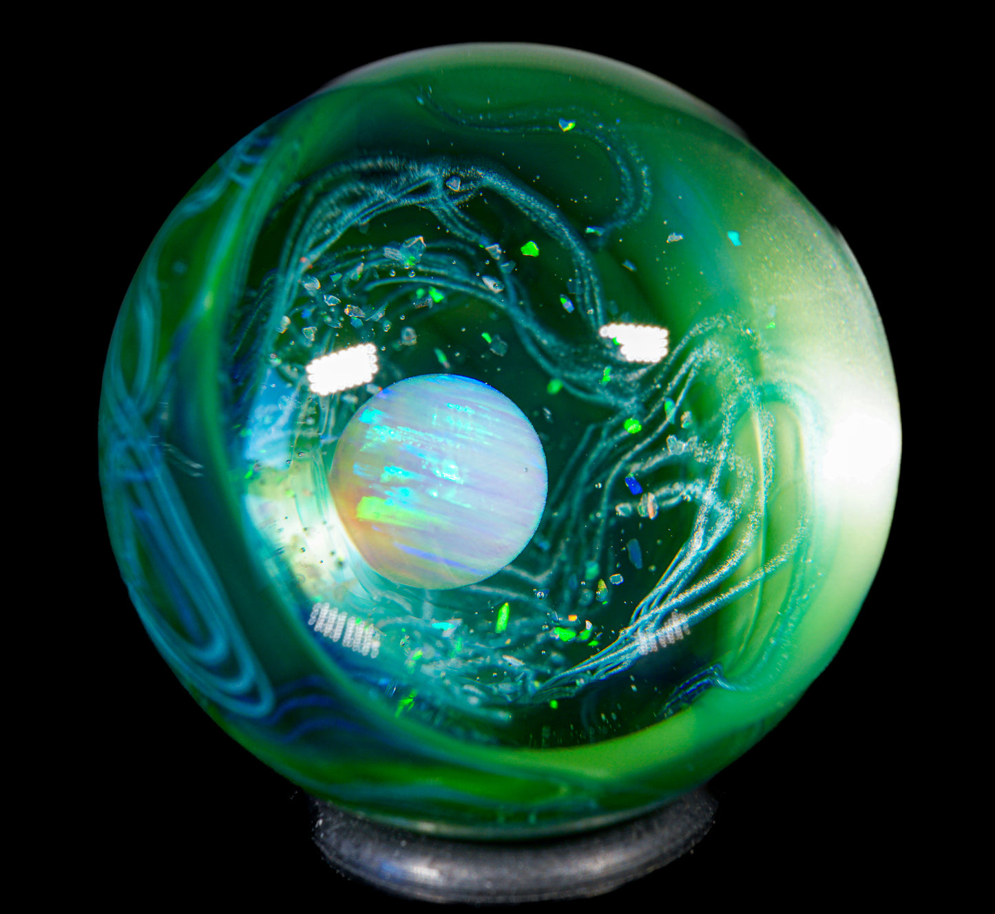 Crushed Opal UV Scribble Tech Marble (28mm) - J