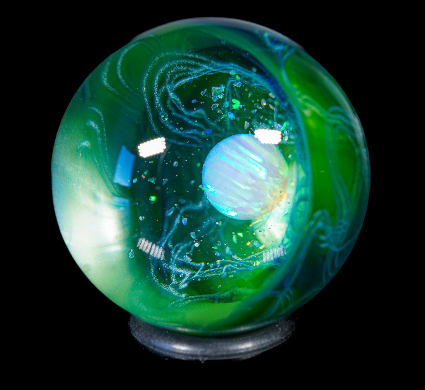Crushed Opal UV Scribble Tech Marble (28mm) - J