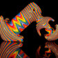 Gold Dichro Rainbow Wigwag Hammer Bubbler