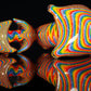 Gold Dichro Rainbow Wigwag Hammer Bubbler