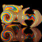 Gold Dichro Rainbow Wigwag Hammer Bubbler