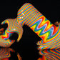 Gold Dichro Rainbow Wigwag Hammer Bubbler
