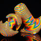 Gold Dichro Rainbow Wigwag Hammer Bubbler