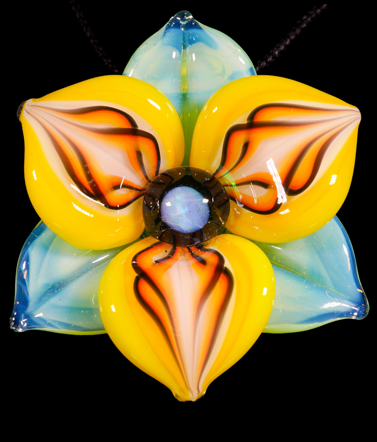 Yellow Trillium Flower Pendant