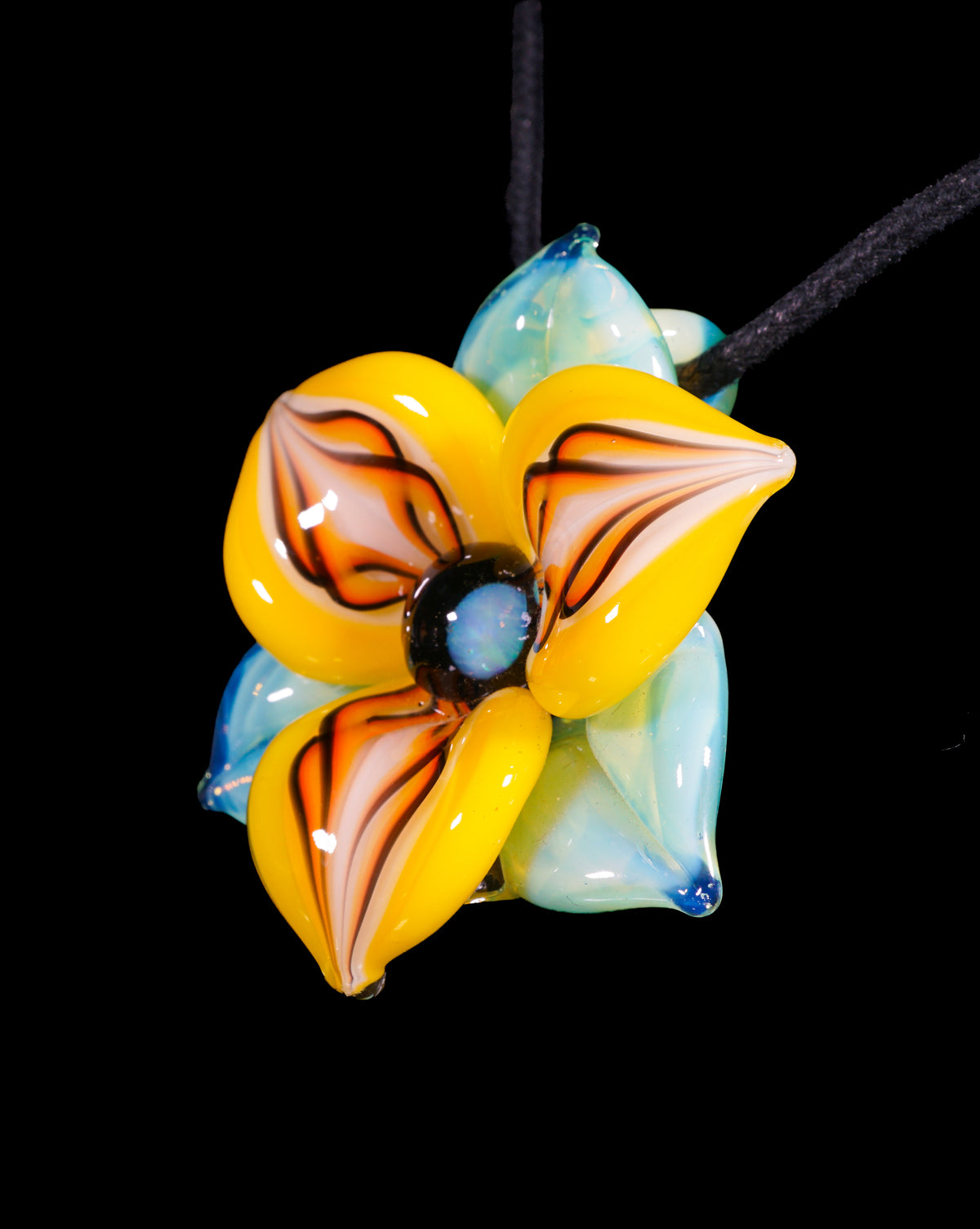 Yellow Trillium Flower Pendant