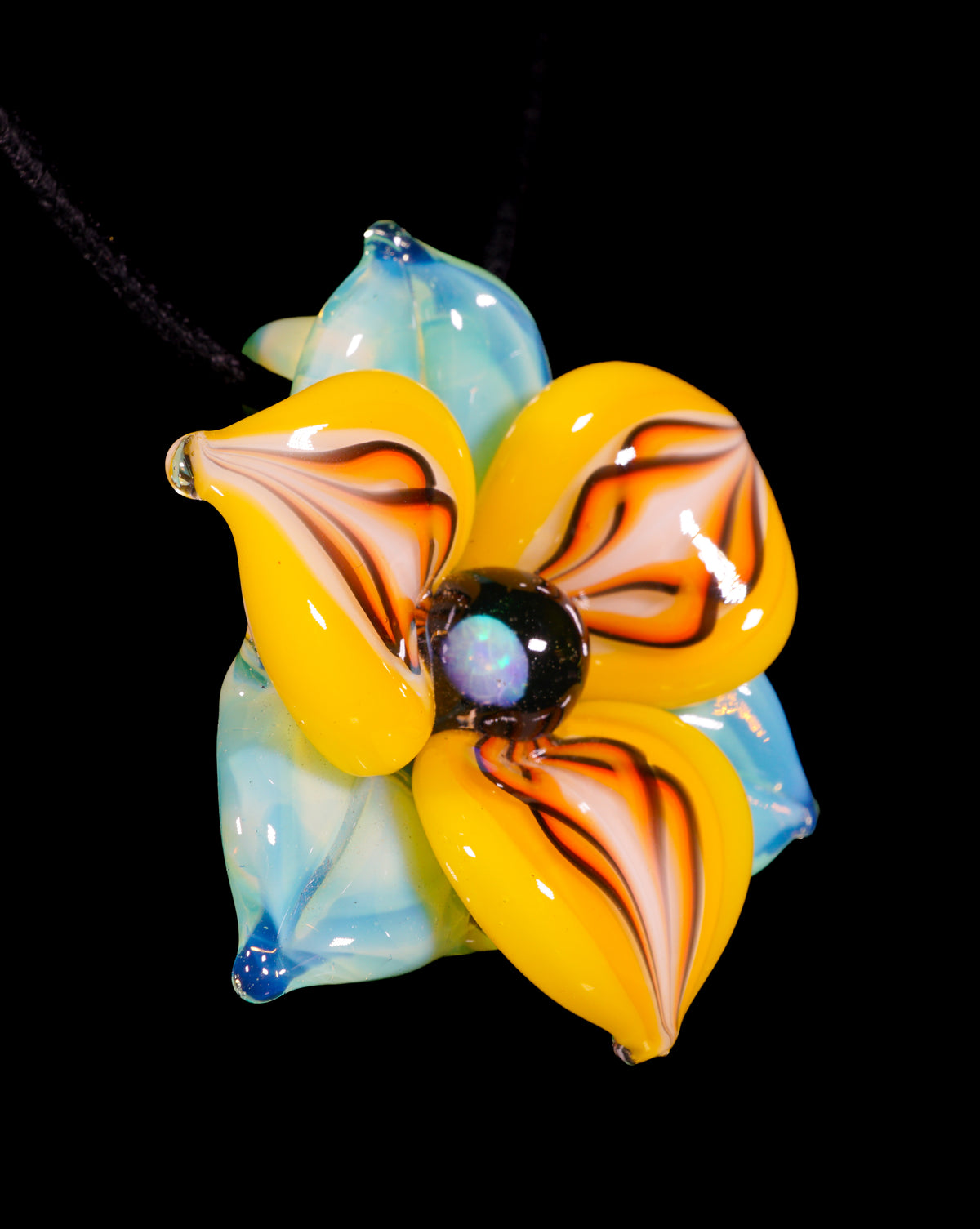 Yellow Trillium Flower Pendant