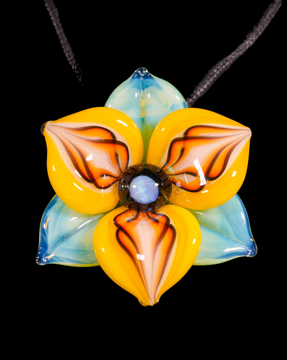 Yellow Trillium Flower Pendant