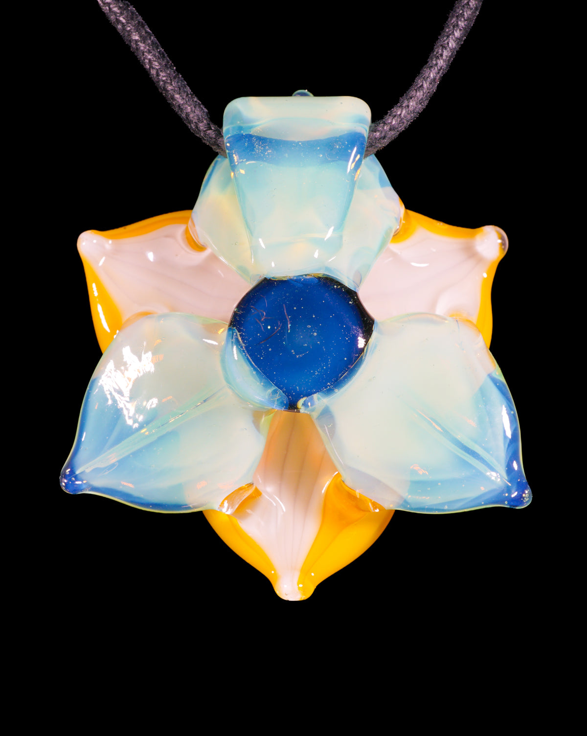 Yellow Trillium Flower Pendant